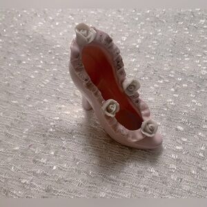 Cute Vintage Small Pink Ceramic Shoe Decor